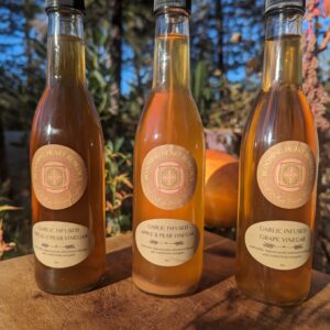 Garlic infused Fruit Vinegars